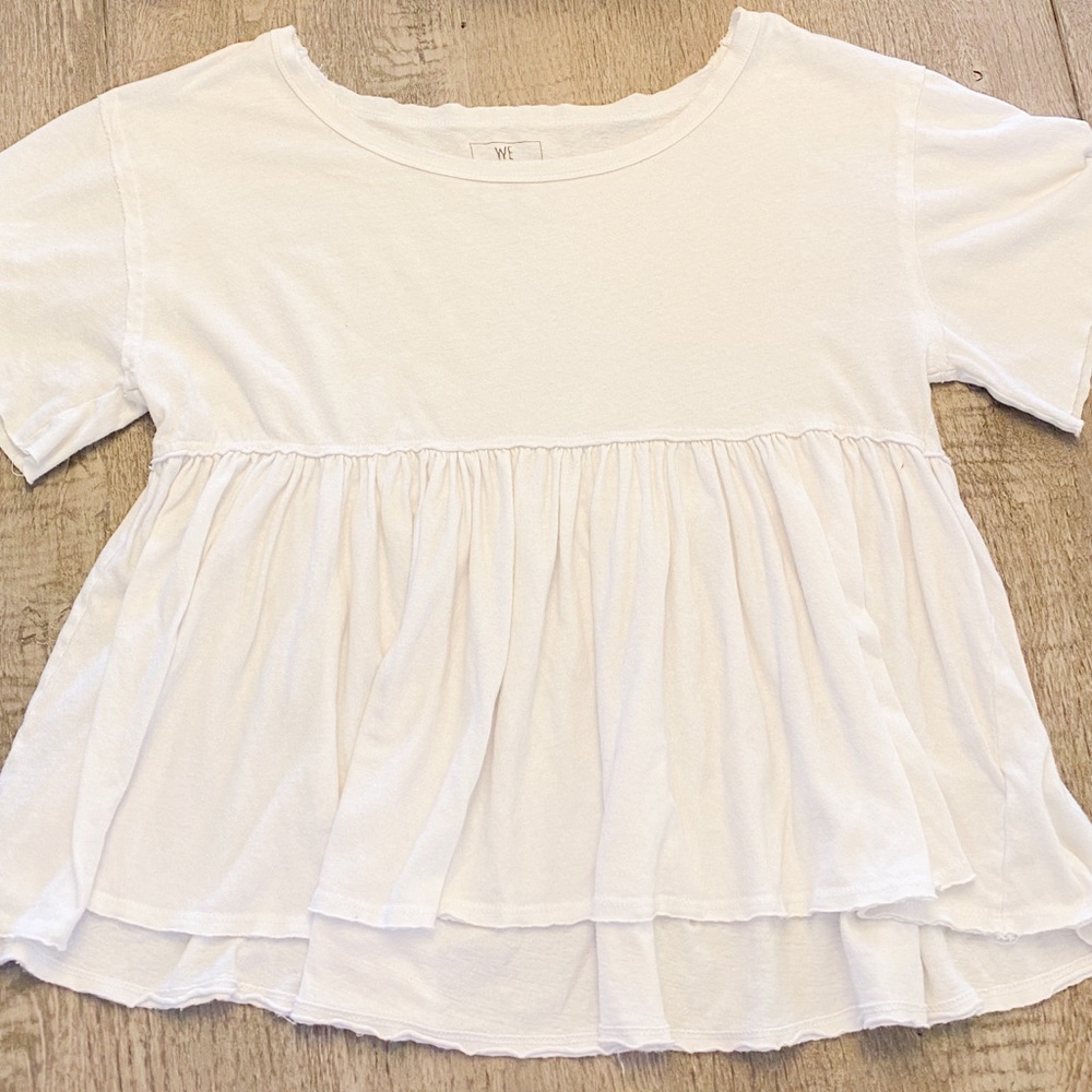 Free People’s “We the Free” White Layered Flowing Blouse!